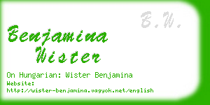 benjamina wister business card